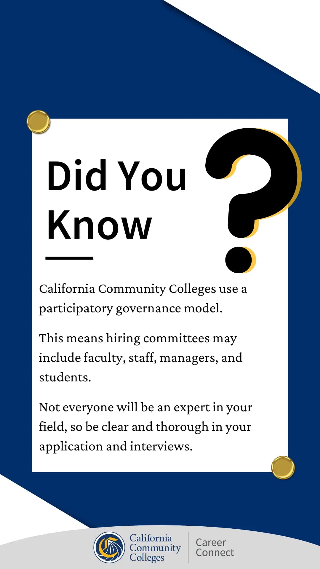 Did you know - California Community College governance
