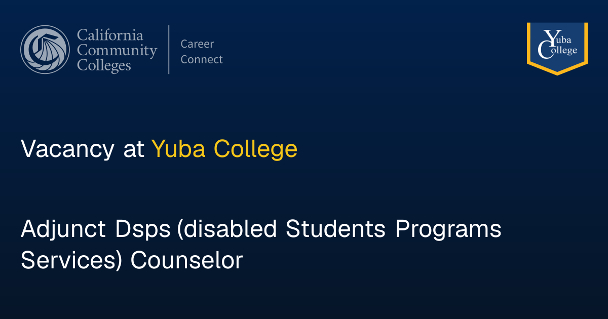 Adjunct Dsps (disabled Students Programs Services) Counselor ...